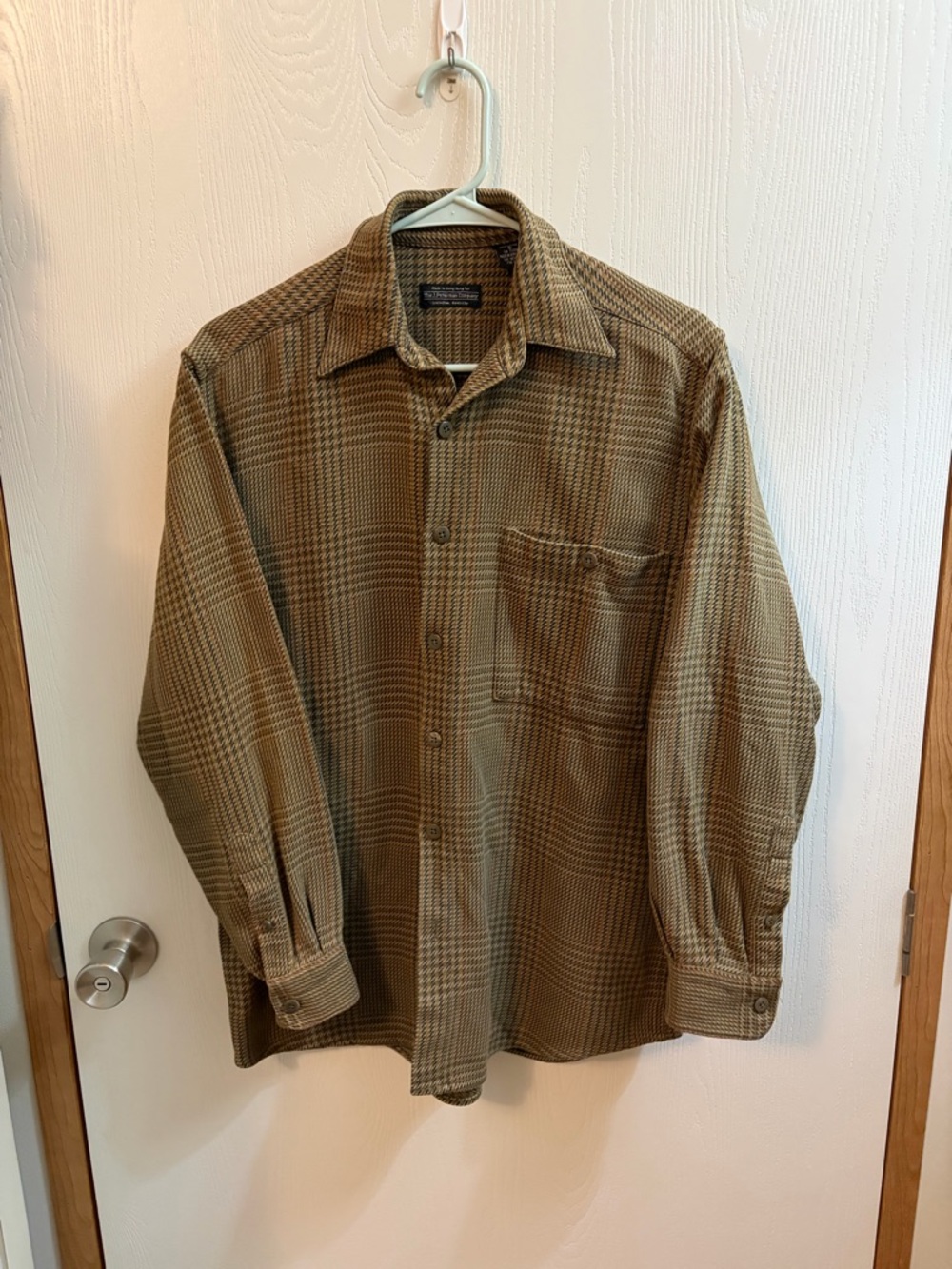 Vintage 90s J. Peterman Textured Flannel Made In Hong Kong SZ S